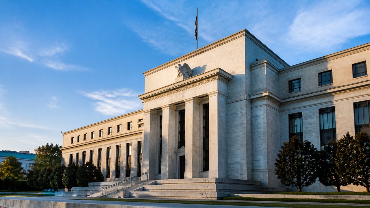 Merkez bankası binasının sütunlu giriş cephesi